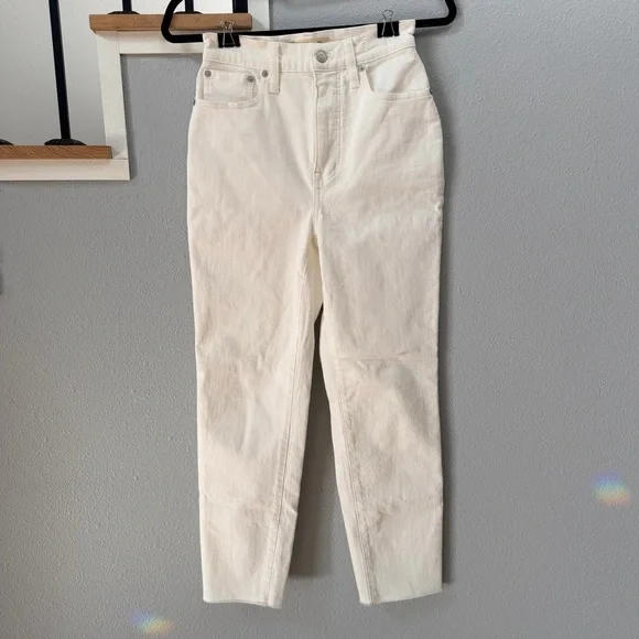 Madewell Women's Straight Leg Cream Jeans “The Mom Jean” - Picture 1 of 11